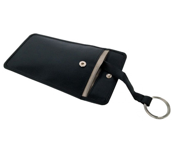 KeylessGo-Schutz Keysafe Tasche aus echtem Leder mit Schlüsselring