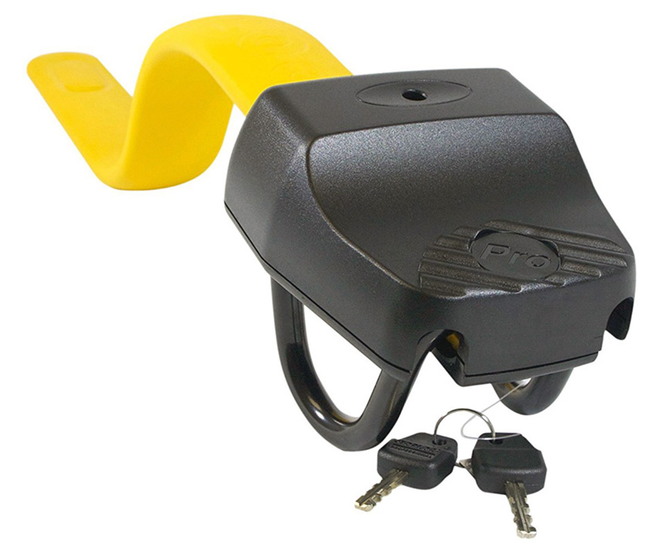 Lenkradkralle Stoplock HG-150-00 Pro Elite von Saxon (gelb), einzeln mit Schlüssel