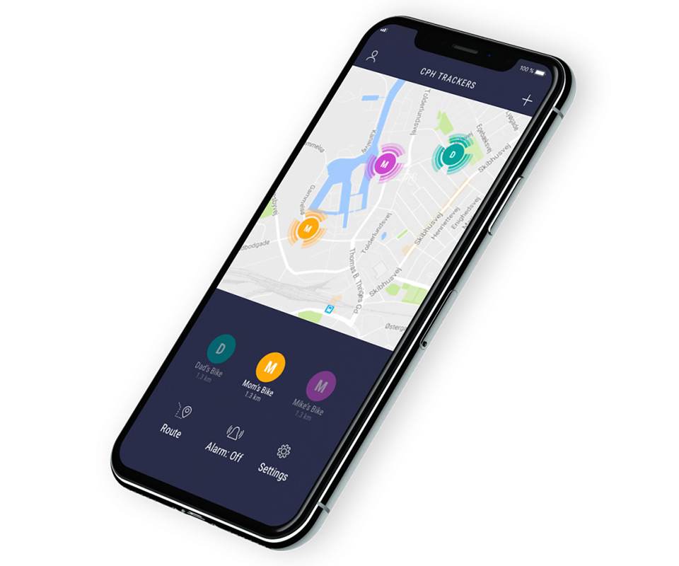 GPS-Tracker Cobblestone von CPH Trackers mit Smartphone App (Ansicht Karte)