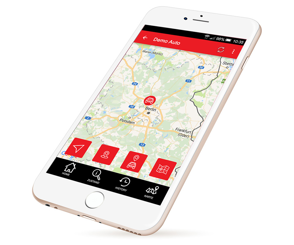 GPS-Tracker Patriot EU mit Smartphone App (Ansicht Karte)